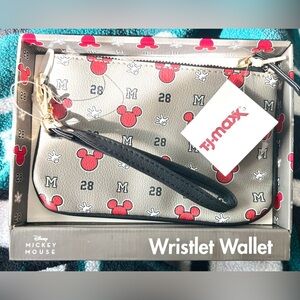 Disney Mickey Mouse Patterned Wristlet, NWT